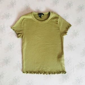 Green cropped tee